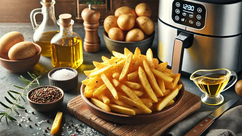 Patatas fritas caseras con freidora de aire